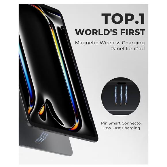 KUXIU Magnetic Wireless Charging Panel iPad Pro 12.9 / Air 13 M2 M3, 17mm Mount - Picture 3 of 6